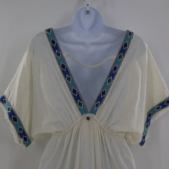 Z&L Maxi Dress Womens S Ivory Granola Girl Boho Bohemian Hippie Festival Resort - Picture 9 of 16